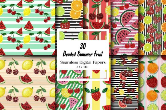 Beaded Summer Fruit Seamless Pattern Guide