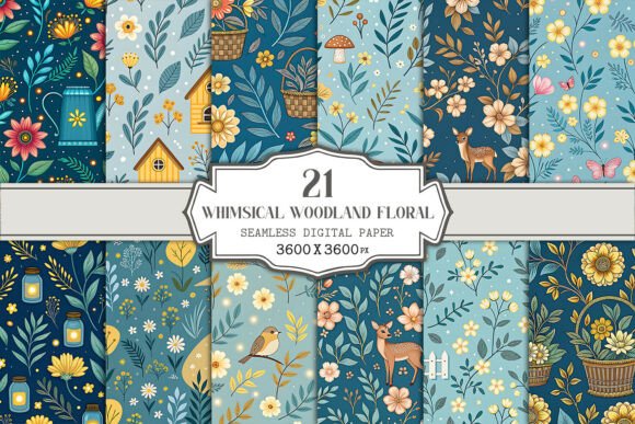 Bringing Nature to Life with Whimsical Woodland Floral Seamless Patterns