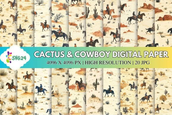 Cactus Cowboy Digital Paper Guide