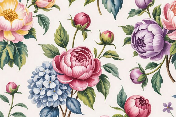 Colorful Wildflower Peony Pattern Design Guide