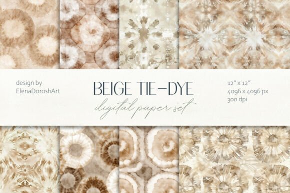 Elevate Designs with Beige Tie-dye Seamless Digital Paper