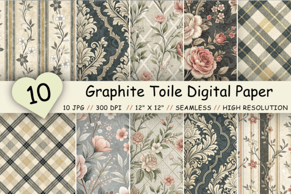 Elevate Designs with Graphite Toile Digital Paper Pack