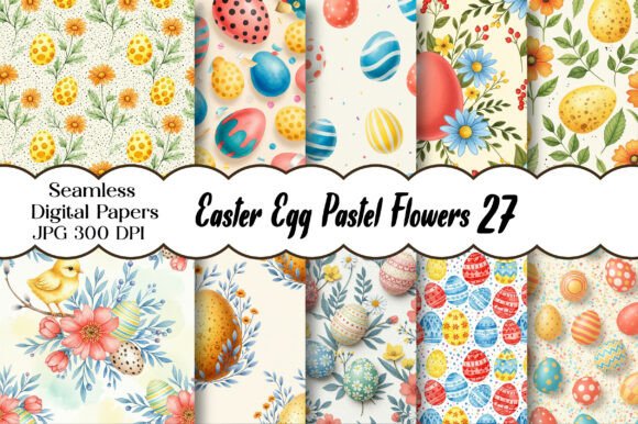 Evaluating Easter Egg Pastel Flowers Digital Paper for Spring Design Projects