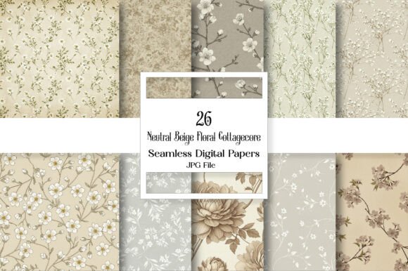 Evaluating the Neutral Beige Floral Cottagecore Pattern for Professional Design