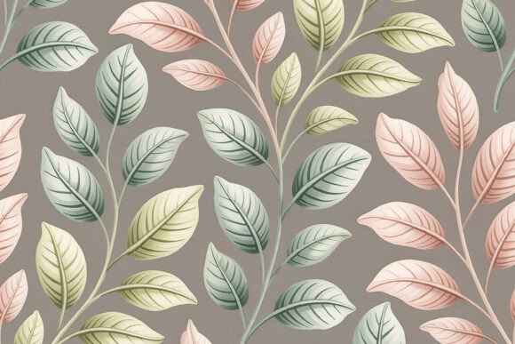 Exploring the Harmony of the Sage Green and Peach Leaf Pattern