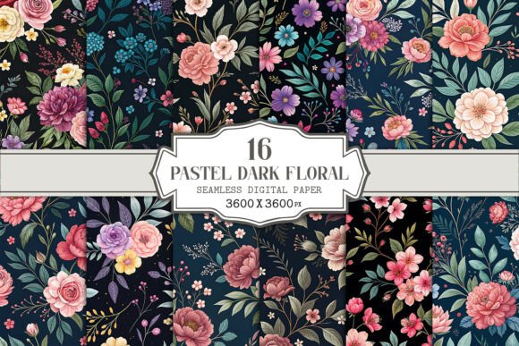 Mastering Digital Design with a Pastel Dark Floral Seamless Pattern