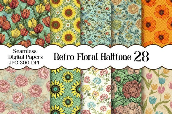 Retro Floral Halftone Texture: A Vintage Design Boost