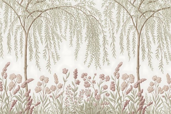 Strategic Application of the Sage Green Toile Landscape Pattern in Modern Design