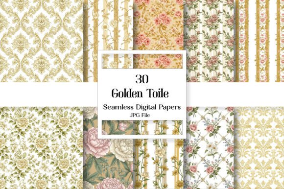 Strategic Design Decisions: Leveraging the Golden Toile Digital Paper Pack, Vintage for Brand Elevation