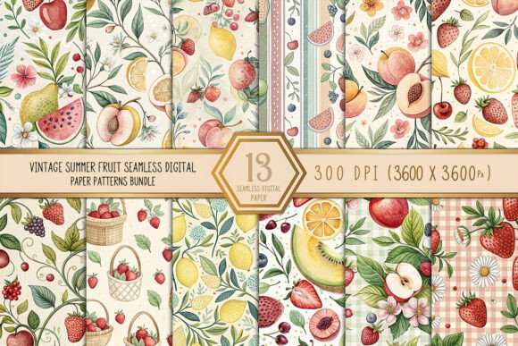 Strategic Design Decisions: Leveraging Vintage Summer Fruit Seamless Digital Patterns for Brand and Creative Growth