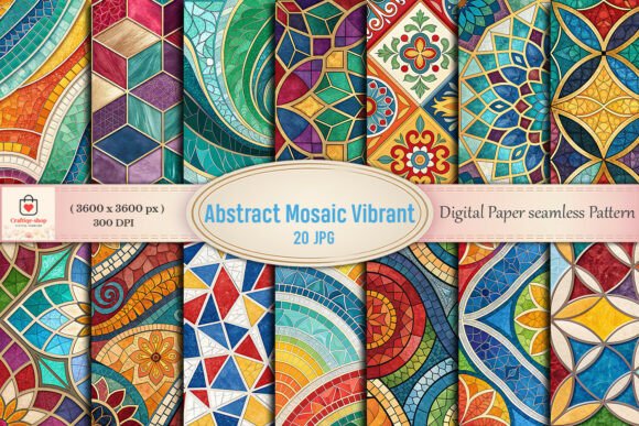 Unlocking Creative Potential with Abstract Mosaic Vibrant Digital Paper