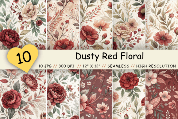 Unlocking Creative Potential with the Dusty Red Floral Seamless Pattern Bundle