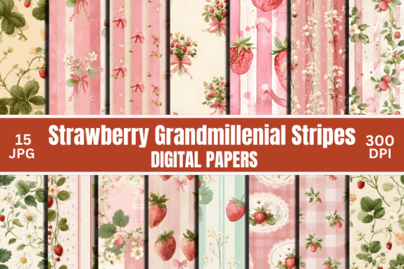 Unlocking Nostalgia: The Versatility of Strawberry Grandmillenial Digital Paper in Modern Design