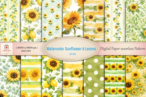 Unlocking the Potential of Watercolor Sunflower Lemon Seamless Patterns for Your Creative Projects