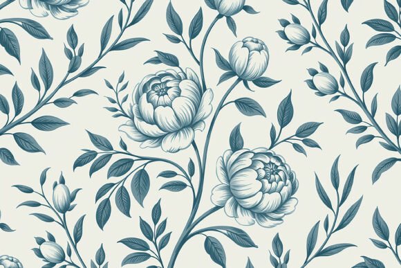 Unveiling the Timeless Elegance of the Monochrome Blue Peony Toile Pattern