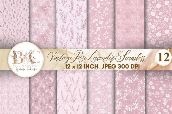 Vintage Rose Lavender Seamless Paper for Crafts